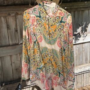 Vibrant Paisley Button Up Shirt